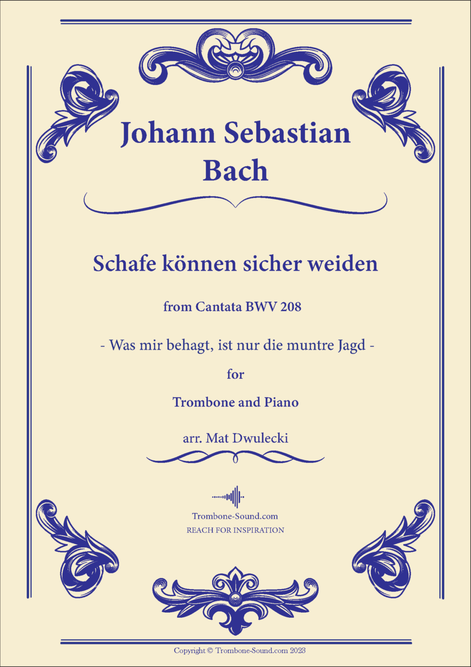 Bach - Schafe können sicher weiden BWV 208 for Trombone and Piano sheet music cover