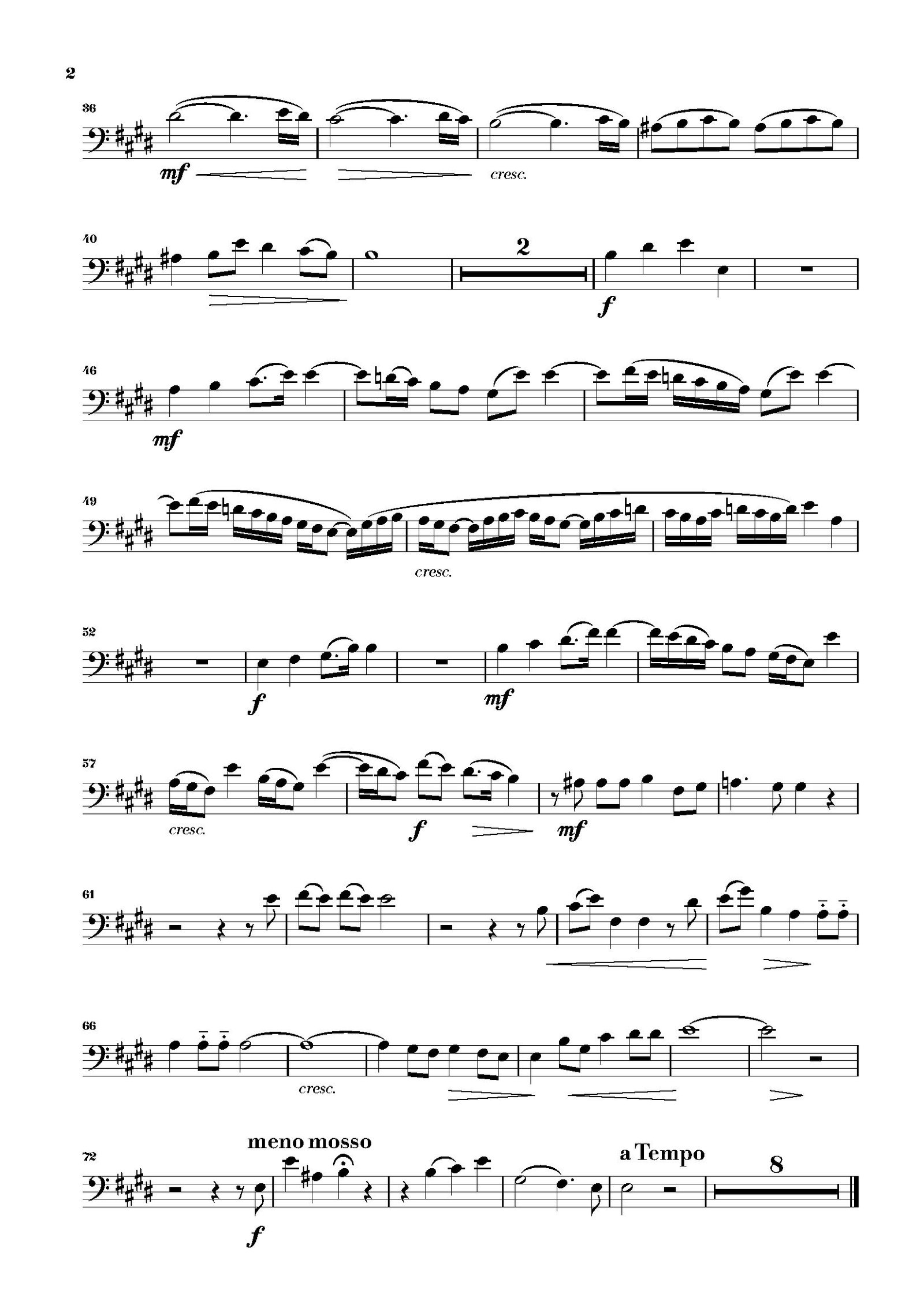 Second page of the trombone part of Ev’ry Valley Shall Be Exalted from Handel – Messiah Arias for Trombone and Piano