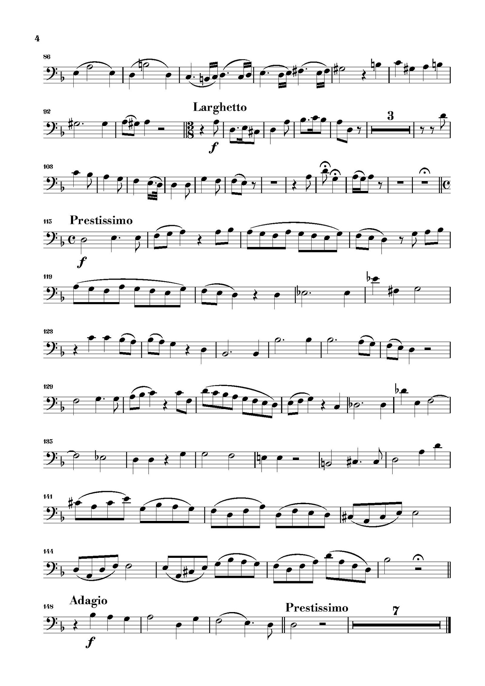 Second page of the trombone part of But Who May Abide the Day of His Coming from Handel – Messiah Arias for Trombone and Piano