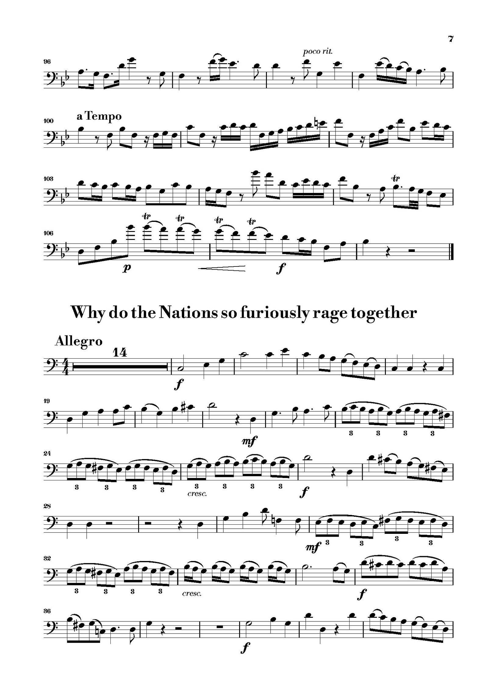 First page of the trombone part of Why Do the Nations So Furiously Rage Together from Handel – Messiah Arias for Trombone and Piano